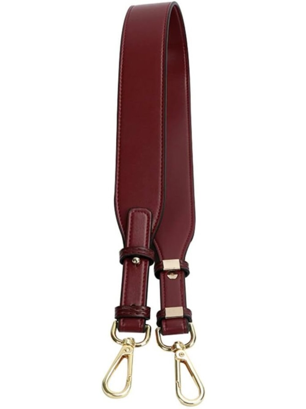 Adjustable Purse Strap with Gold Clasps - Replacement Handbag Strap in Burgundy